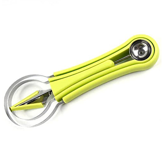 2606 4 In 1 Stainless Steel Melon Baller Seed Remover Sorbet Dessert Ball Spoon Fruit Digging Spoon Double Sided Fruit Scooper Watermelon Baller Scoop