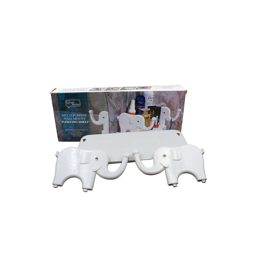 9272 Multifunctional Elephant Shaped Storage Shelf No Punching Wall Mounted Mini Storage Rack Creative Cute Elephant Shelf Organizer For Kitchen Bathroom Bedroom Study