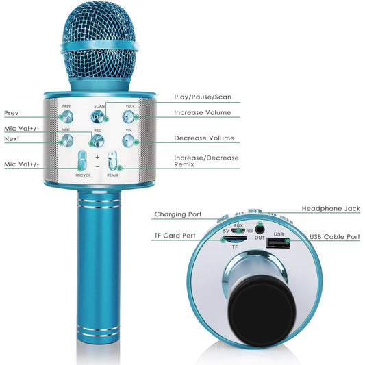 6438 Wireless Bluetooth Recording Condenser Handheld Microphone Bluetooth Speaker Audio Recording Karaoke With Mic (Multicolor 1 Pc)