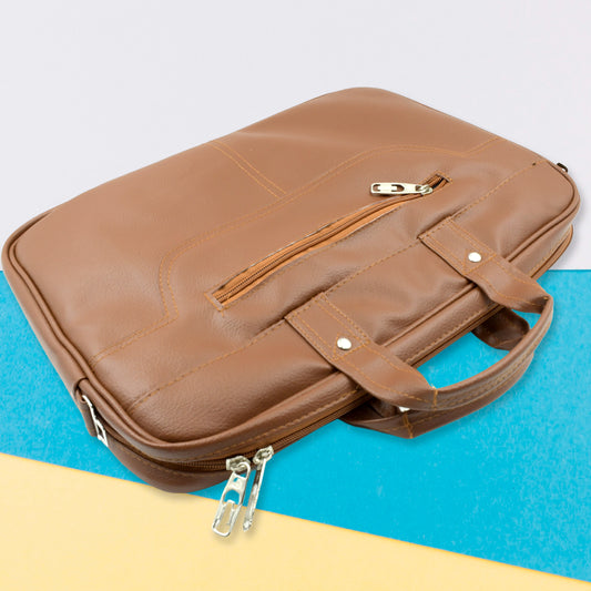 12573 Multipurpose Bag Shoulder Side Bag Office Laptop Faux Leather Executive Formal Laptop Macbook Messenger Office Travel Business Shoulder Hand Sling Bag For Men Women With Multiple Compartments