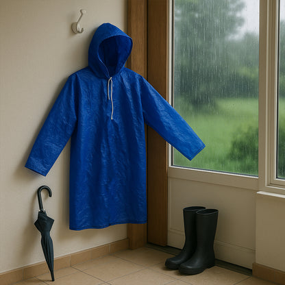 Large Durable Waterproof Hooded Raincoat For Men (1 Pc)