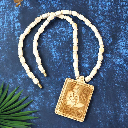 Premium Wooden Hanuman Pendant Mala (1 Pc)