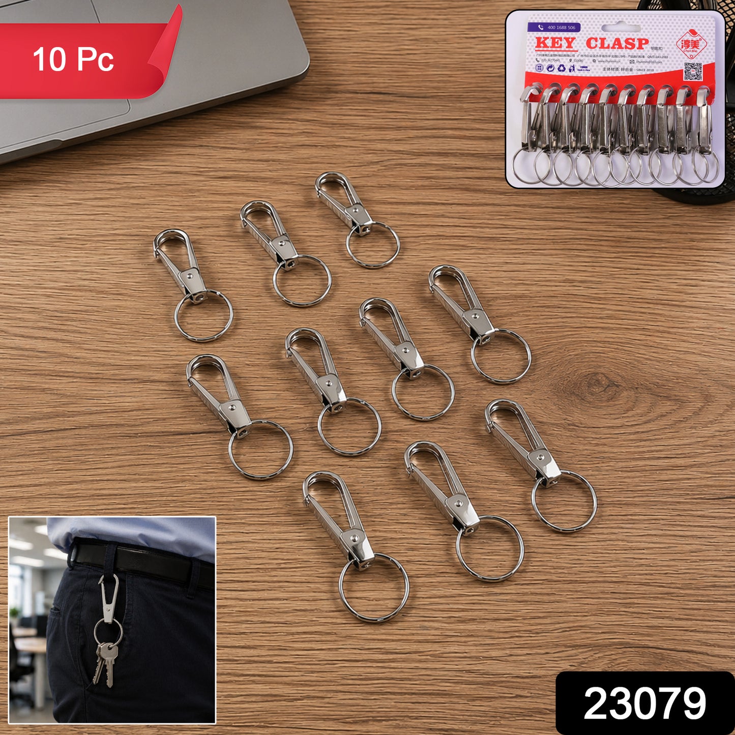 Heavy Duty Metal Keychain Clip With Key Ring Key Clasp (1 Pc)