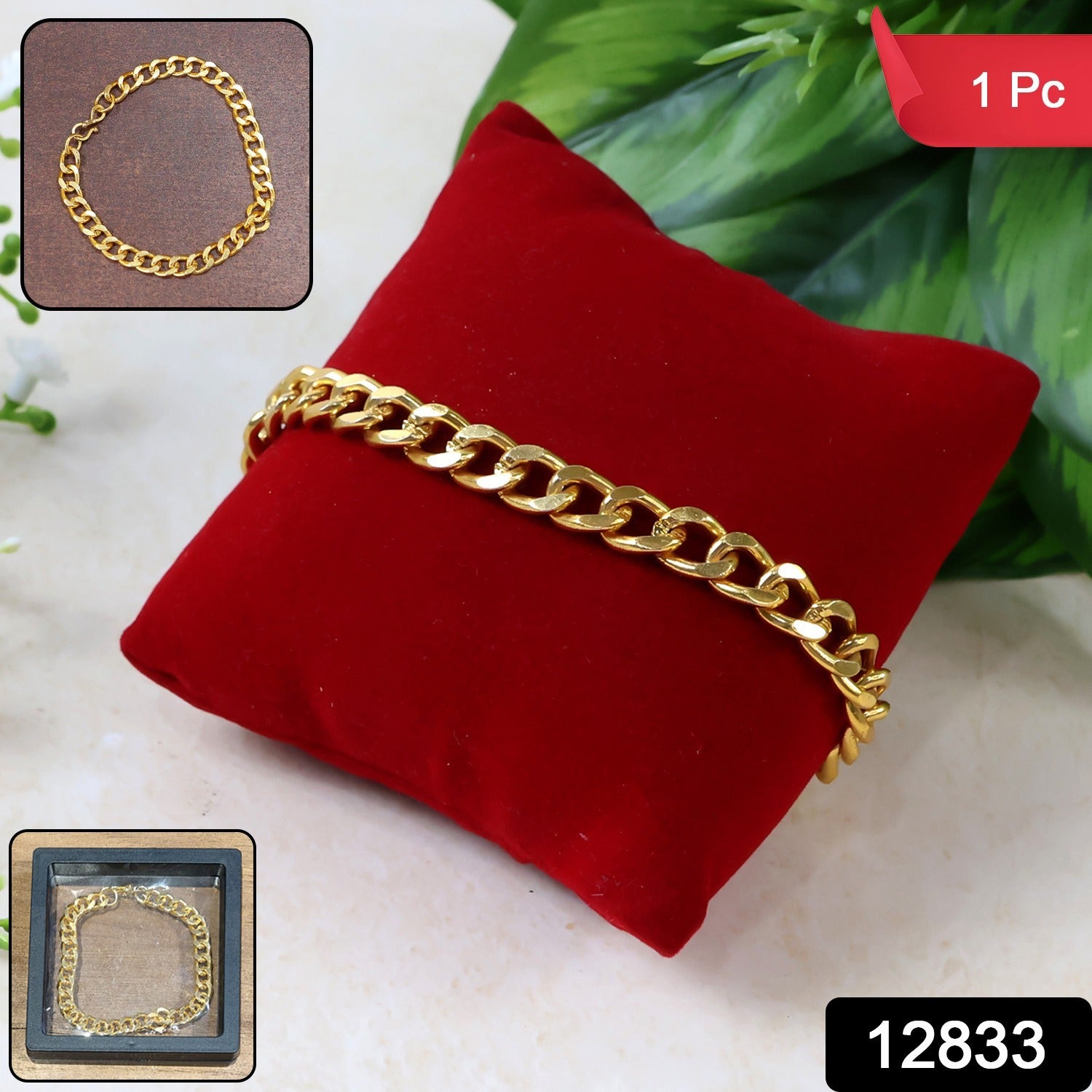 Stylish Gold-plated Chain Bracelet For Men  Women - (1 Pc)