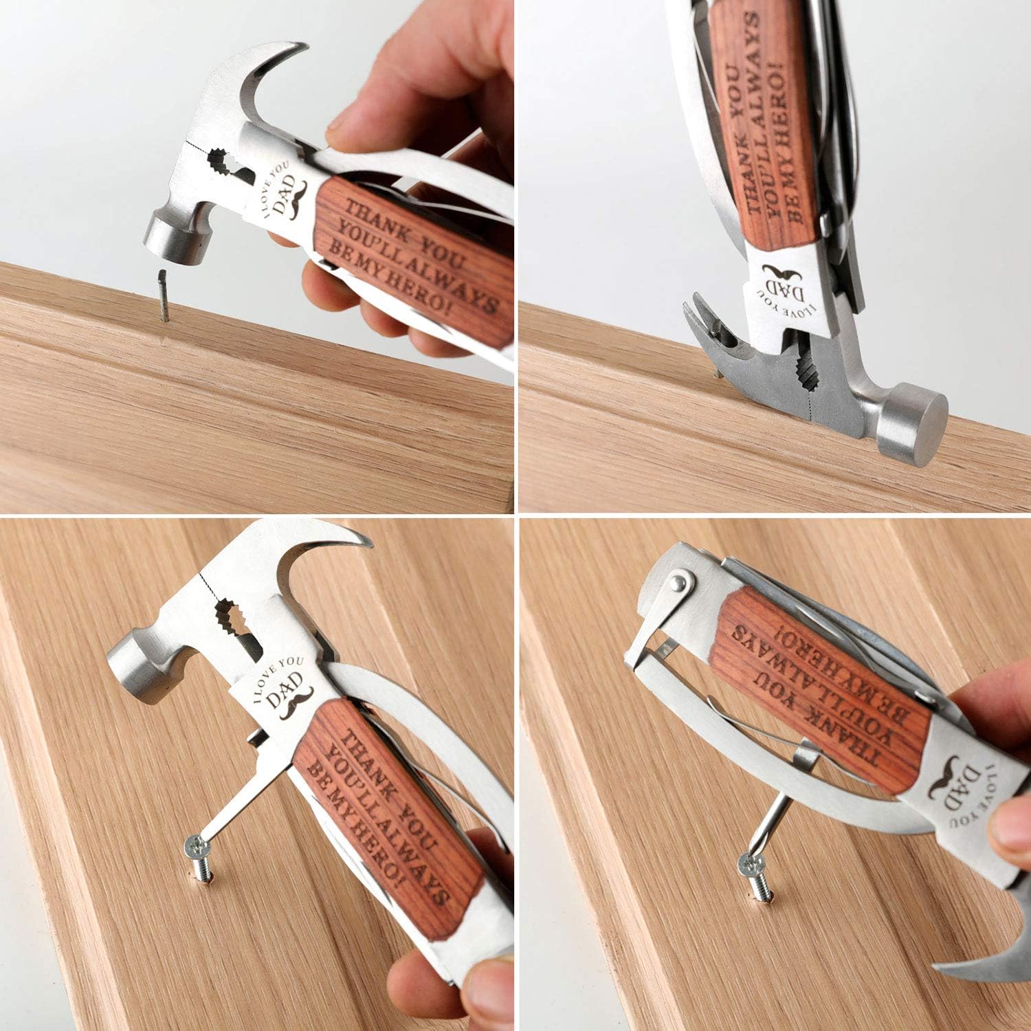 9379 Fathers Day Gifts Dad Birthday Gifts For Dad From Daughter Son All In One Tools Hammer Multitool Opener Screwdriver Cool Gadget Christmas Gifts Stocking Stuffer For Men Outdoor Camping