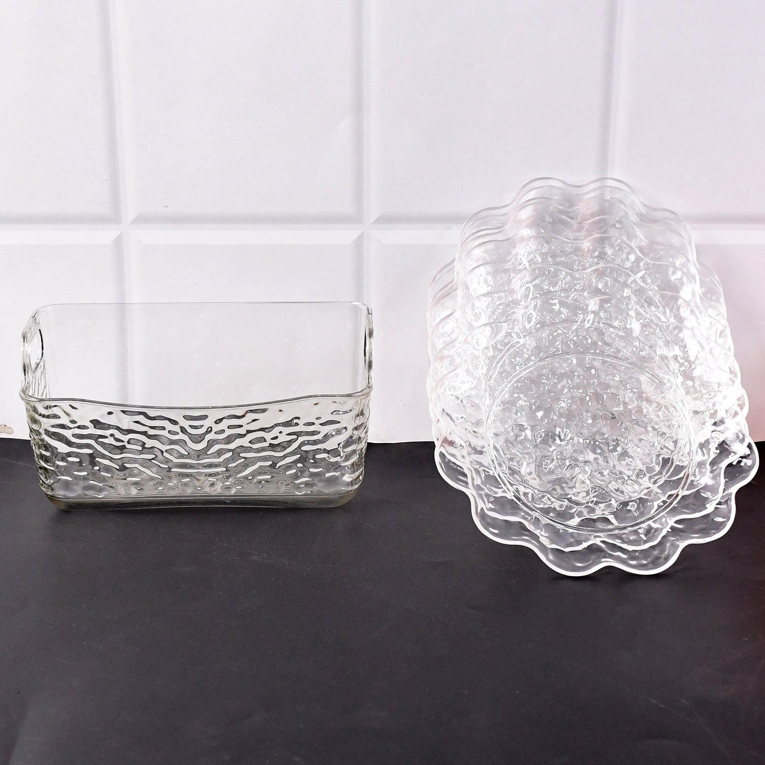 9 In 1 Plastic Bowl With Serving Tray  Plates Set