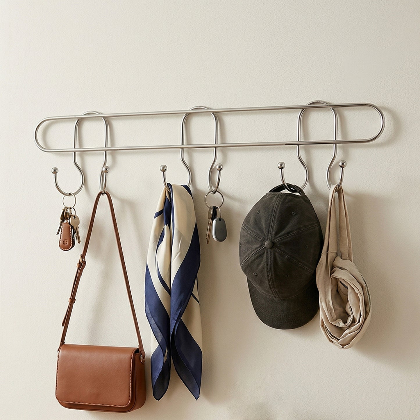 Premium Wall Mounted Metal Multi Hook Rack 1 Pc
