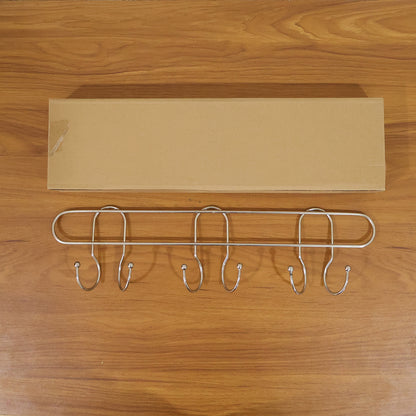 Premium Wall Mounted Metal Multi Hook Rack 1 Pc