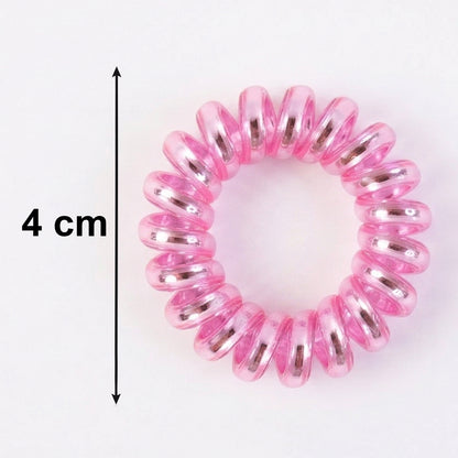 Soft Stretchable Telephone Wire Style Hair Bands Set (1 Pc Mix Color)