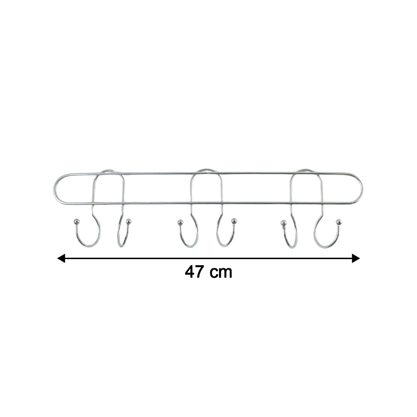 Premium Wall Mounted Metal Multi Hook Rack 1 Pc