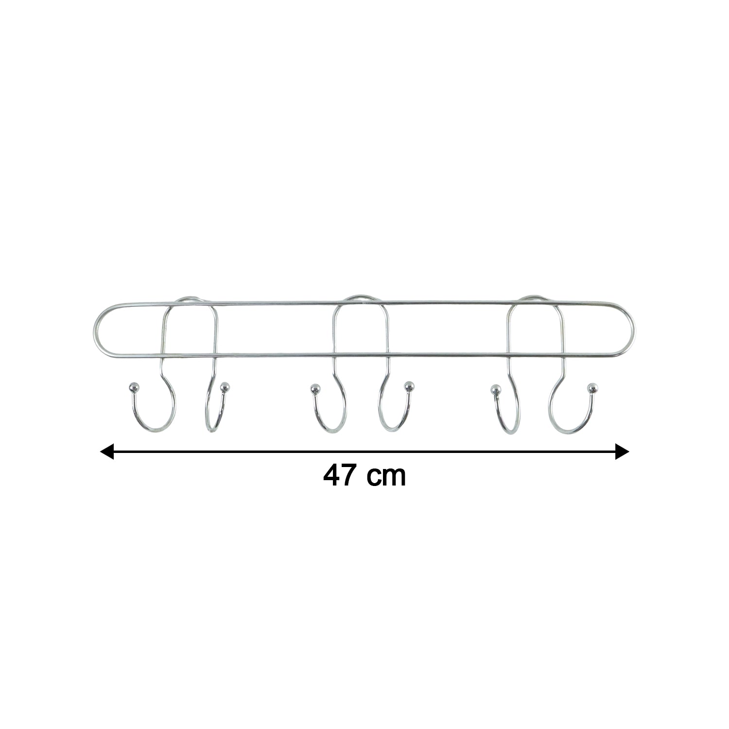 Premium Wall Mounted Metal Multi Hook Rack 1 Pc
