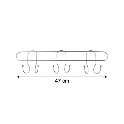 Premium Wall Mounted Metal Multi Hook Rack 1 Pc
