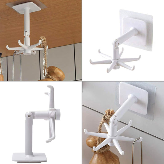 4644 360 Rotating Folding Hook Self-adhesive Waterproof Wall Mounted Hook