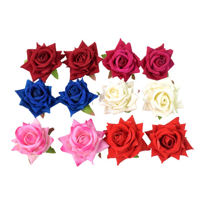 Colourful Flowing Flower Hair Pin (12 Pcs Set  Mix Color)